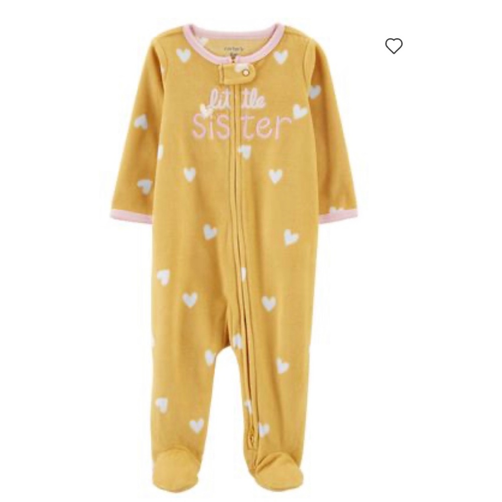 Carters Newborn Little Sister 2-Way Zip Fleece Sleep & Play